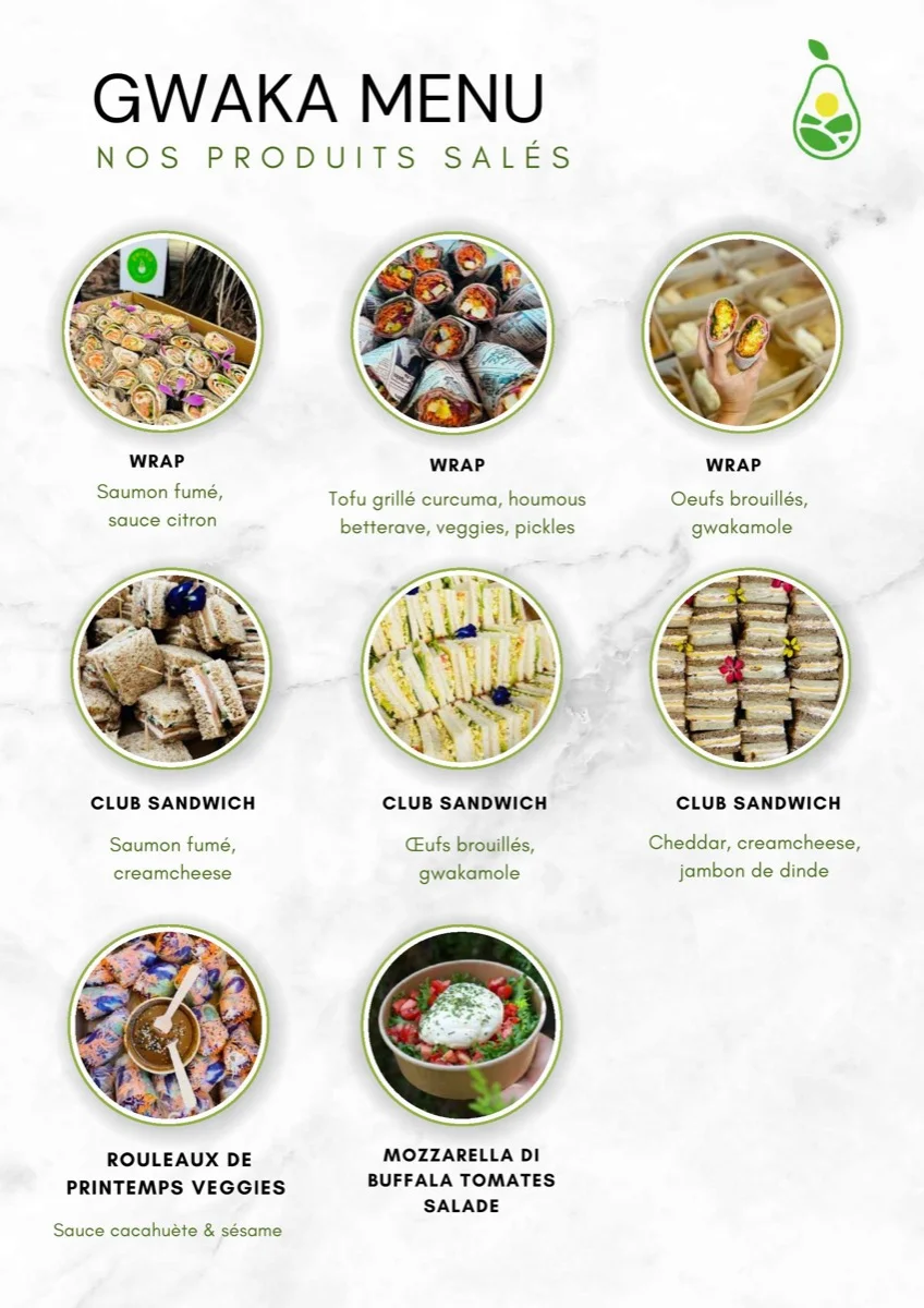 GWAKA Wraps, Club Sandwiches, Salades