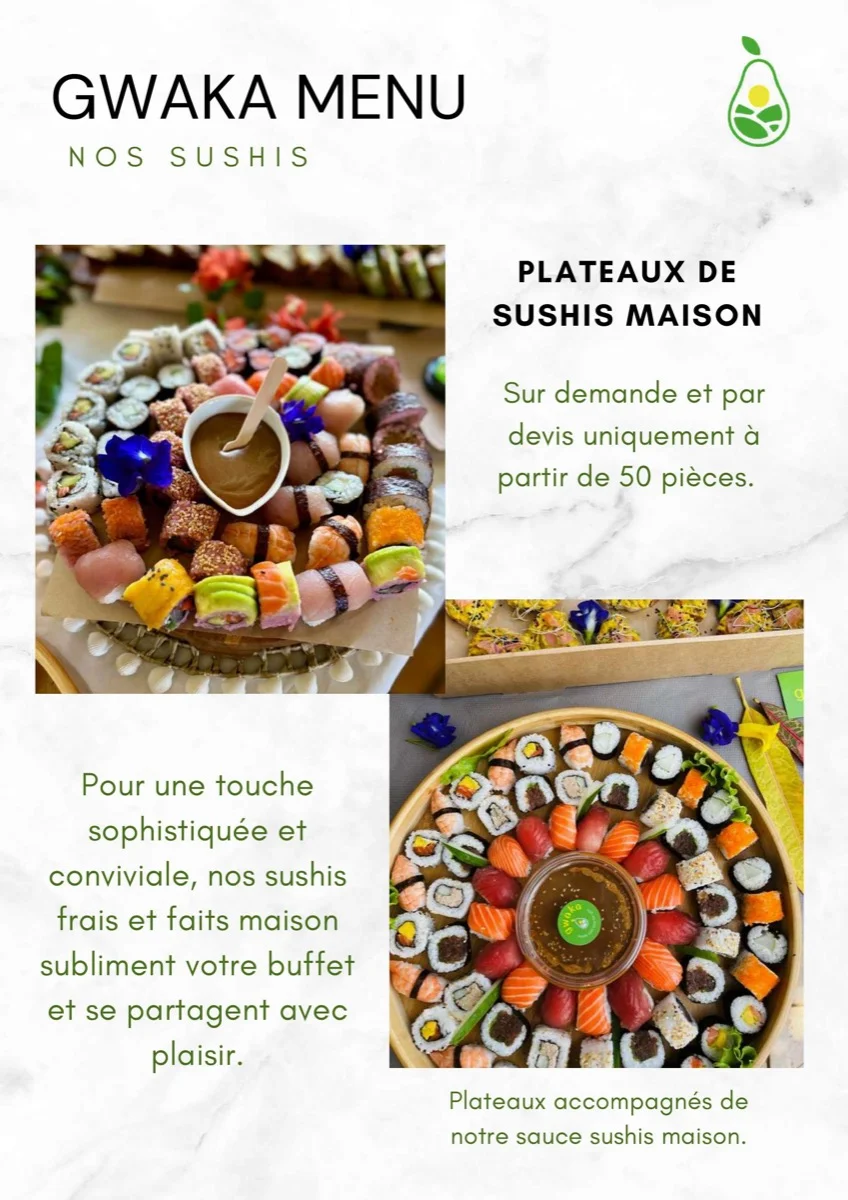 GWAKA Plateaux de Sushis maison